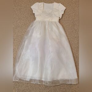 Elegant White Dress with Sheer Overlay